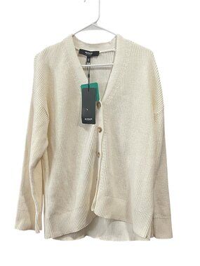 Women's Cotton Buttondown Cardigan, Hudson, XL, Cream, NWT